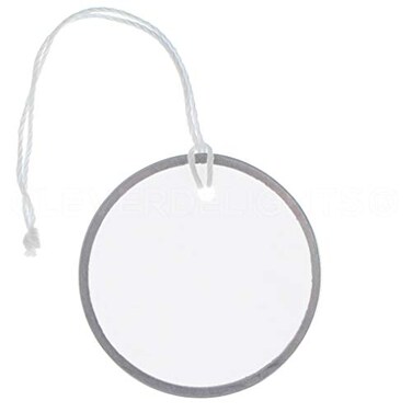 CleverDelights Metal Rim Key Tags 225 Diameter Tag with Strings White 100 Tags