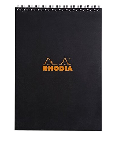 Rhodia Wirebound Notepad Graph 80 Sheets 8 14 x 11 34 Black