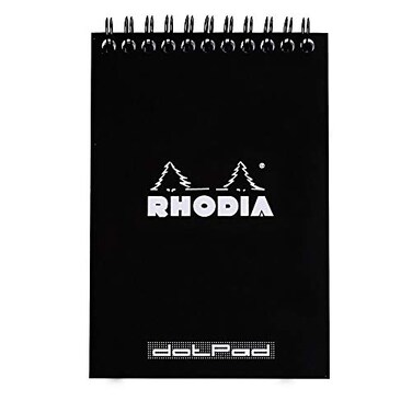 Rhodia Wirebound Notepad A6 Dot Black