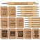 PerKoop 30 Set Employee Appreciation Gift Bulk 3x5 Small Inspirational Notebook Motivational Bamboo Pen Thank You Kraft Pocket Journal Notepad for Teacher Coworker Staff60 Pcs Brown Quotes