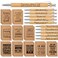 PerKoop 30 Set Employee Appreciation Gift Bulk 3x5 Small Inspirational Notebook Motivational Bamboo Pen Thank You Kraft Pocket Journal Notepad for Teacher Coworker Staff60 Pcs Brown Quotes