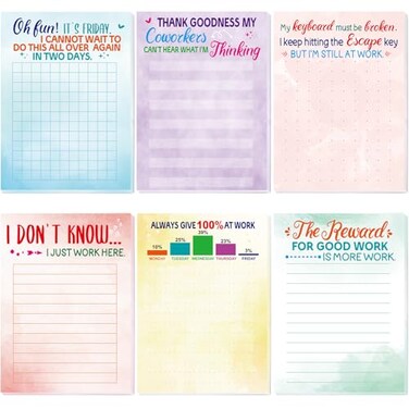 Fancy Land Funny Notepads with Sayings Novelty Memo Pads Christmas Gag for Office Work Coworker Staff 6 Pack