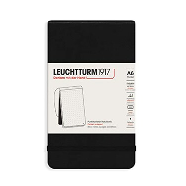 LEUCHTTURM1917 Pocket Notepad A6184 Dotted MicroPerforated Pages Black