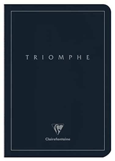 Clairefontaine 37120C Collection Triomphe PLATINUM A Deep Blue Sewn Notebook A5 148x21 cm 96 Plain Pages 90 g Ivory Paper Matte Coated Card Cover with Silver Embossing