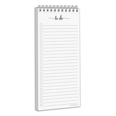 321Done Skinny to Do List Notepad 37x85 Spiral Made in USA Undated Daily Checklist Simple Stylish toDos Memo Pad for Planning Tasks Appointments Reminders for Home Office 50 Sheets