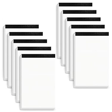 Aidunmis 10 Pack Small Notepads Refills Grocery for List White Memo Pads 3x5 In Writing Notepad of Work Server Writing Note Pads with 50 Sheets Scratch Pads Paper in Each Pad Mini Pocket Notebook Refi