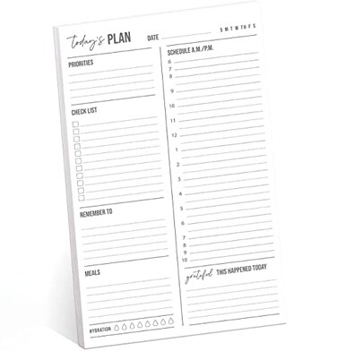 Canopy Street Daily to Do List Sticky Notepad 6 x 10 Sticky Note Fillin ScheduleTodays Plan Reminder Gratitude Self Care Checklist