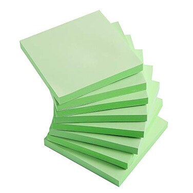 Vanpad Sticky Notes 3x3 Inches Light Green SelfStick Pads Easy to Post for Home Office Notebook 8 PadsPack