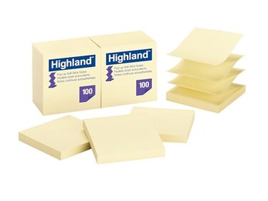 Highland MMM6549PUY SelfStick PopUp Notes12 Count