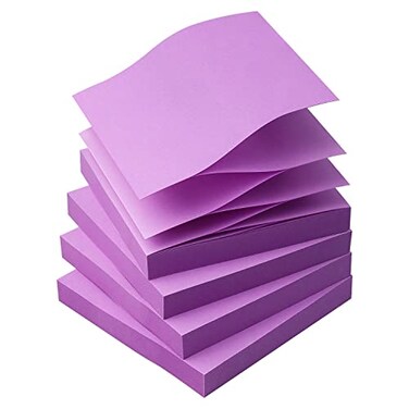 Osboo Sticky Notes 3x3 Pop Up SelfStick Notes Pads with Bright Colors Easy to Post for Office School Home 4 PadsPack 90 SheetsPad Purple