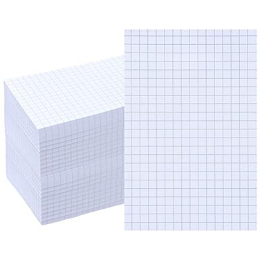 Kajaia 12 Pads Grid Paper Sticky Notes Writing Notepad 4 x 6 Inch Grid Lines Sticky Notes Graph Paper with Black Lines Notepad Memo for Office Home 50 Sheet EachWhite
