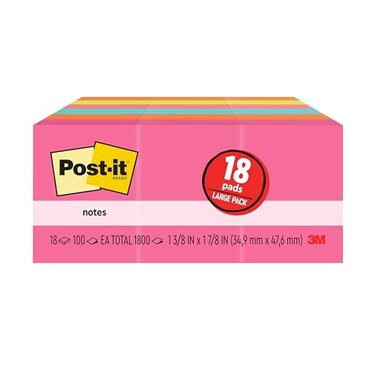 Post-it Postit Mini Notes 1 38 in x 1 78 in 18 Sticky Notes Pads 100 Sheets per Pad Poptimistic Collection School Supplies and Oce Products The Original Postit Note