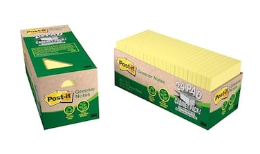 Post-it Postit Greener Notes 24 Bulk Sticky Note Pads 3 x 3 in Made with 100 Recycled Paper Canary Yellow