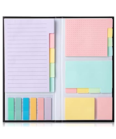 Mr. Pen Mr Pen Sticky Notes Set 410 Pack Ruled Dotted Blank Notes with 150 Index Tabs Divider Sticky Pads for Bible Study Office School Planning Journaling Organization