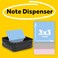 Post-it Postit Note Dispenser Sticky Note Holder Black Wave Design Includes 3 Pads of 90 Sheets of 3 in x 3 in PopUp Notes Classroom or Office Supplies
