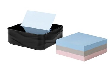 Post-it Postit Note Dispenser Sticky Note Holder Black Wave Design Includes 3 Pads of 90 Sheets of 3 in x 3 in PopUp Notes Classroom or Office Supplies