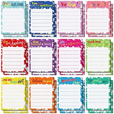 Yinder 24 Pack Inspirational Sticky Notes Motivational Notepads Appreciation Sticky Notes Funny Memo Pads Positive Note Bulk 3 x 4 Gift for Women Nurse Teacher Office SuppliesClassicAppreciation