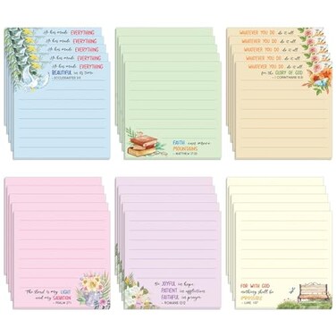 TENDFINE 30 Pack Bible Sticky Notes 600 Sheets Christian Notepads Inspirational Sticky Notes Religious Bible Verse Quotes Notepads for Message Reminder Gifts Diary Lists Schedules Studying Office Scho