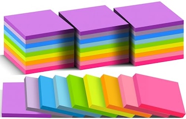 VIPSTAR 3x3 Sticky Notes 36 Pads 9 Bright Colors SelfAdhesive Memo Pads Strong Adhesive Perfect for Office Desk Home Reminders School Notebooks