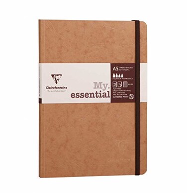 Clairefontaine Age Bag ThreadBound Notebook A5 Lined 192 Pages Brown