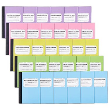feela 30 Pack Mini Composition Notebook Bulk Cute Pocket Composition Note Pad Small Journal Notebooks for Students College School Supplies 45 X 325 Narrow Ruled 5 Pastel Colors