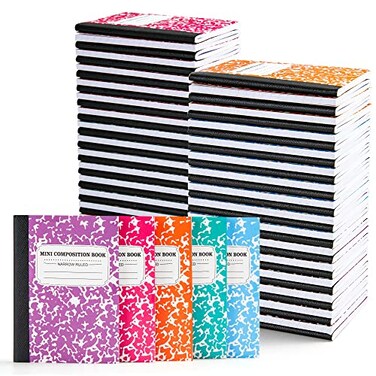 feela 70 Pack Mini Composition Notebook Bulk Cute Pocket Composition Note Pad Small Journal Notebooks for Students College School Supplies 45 X 325 Narrow Ruled 5 Pastel Marble Covers