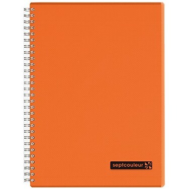 Maruman Septcouleur Lined Notebook B5 717 x 1012 80 Sheets 160 Pages 7mm College Ruled Paper Journal Durable Double Wirebound Spiral Water Resistant Cover Orange Made in Japan