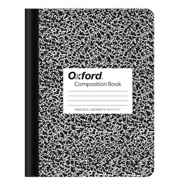 Oxford Marble Composition Book 9 34 X 7 12 Inches Wide Rule Paperback 100 Sheets White 63795