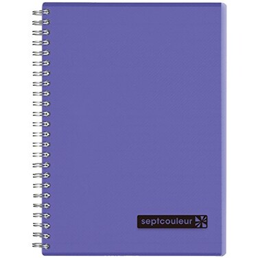 Maruman Septcouleur Lined Notebook A5 583 x 827 80 Sheets 160 Pages 7mm College Ruled Paper Journal Durable Double Wirebound Spiral Water Resistant Cover Purple Made in Japan
