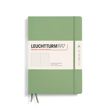 LEUCHTTURM1917 Notebook Hardcover Composition B5219 Numbered Pages for Writing and Journaling Sage Dotted