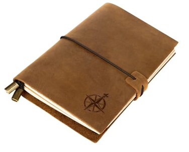 Wanderings A6 Travelers Notebook Refillable Genuine Leather Journal 45 x 6 115 x 155cm Handcrafted Crazy Horse Leather 100 GSM Blank Inserts Travel Journal