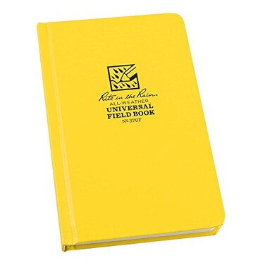 Rite in the Rain Weatherproof Hard Cover Notebook 475 x 75 Yellow Cover Universal Pattern No 370F
