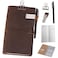newestor Refillable Leather Journal Travelers Notebook 85 x 45 Travel Diary with 5 Inserts Pen Holder and Binder Clip Standard Size Brown