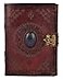 Tuzech Leather Journal Large Writing Notebook Handmade Leather Bound Vintage Journal For Women and Men with Lock And SemiPrecious Stone Gift For Art Travel Diary To Write In 7 by 5 Inches Brown