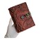 TUZECH Customizable Hocus Pocus Book of Spells Leather Journal with Third Eye Design Deckle Edge Paper Vintage Grimoire Witch Notebook with Seven Chakra Lock Clasp 7 x 5 Inches