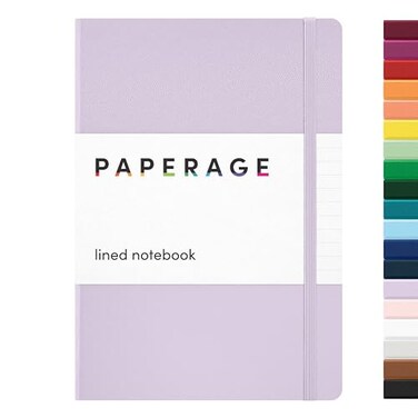 PAPERAGE Lined Journal Notebook Hardcover Journal for Women Men 160 Pages 56 in x 8 in College Ruled Journaling Notebook for Work School Supplies Note Taking Lavender