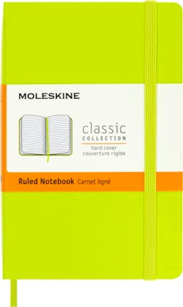 Moleskine Classic Notebook Hard Cover Pocket 35 x 55 RuledLined Lemon Green 192 Pages
