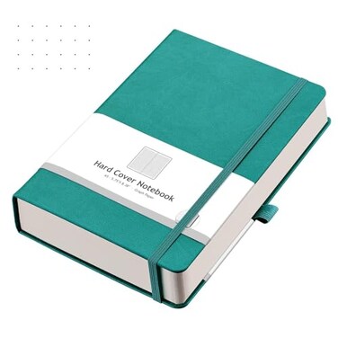 AHGXG Dotted Journal 320 Numbered Pages Dot Grid Notebook A5 Thick Journal 100gsm Thick Dotted Paper Leather HardcoverInner Pocket 575 838 Cyan