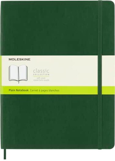 Moleskine Notebook Extra Large Plain Myrtle Green Soft Cover 75 x 975