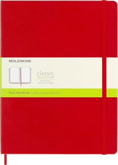 Moleskine Classic Notebook Hard Cover XL 75 x 95 PlainBlank Scarlet Red 192 Pages 8055002855105