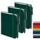 feela 3 Pack Pocket Notebook Journals with 3 Black Pens A6 Mini Cute Small Journal Notebook Bulk Hardcover College Ruled Notepad with Pen Holder for Office School Supplies 35x 55 Dark Green