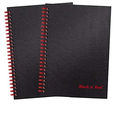 Black n' Red Black n Red Notebook Durable Hardcover Premium Optik Paper Scribzee App Compatible Environmentally Friendly Spiral Binding 814 x 514 70 DoubleSided Ruled Sheets Pack of 2