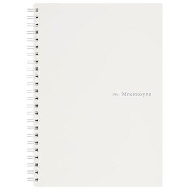 Maruman Mnemosyne Lined Notebook A5 583 x 827 80 Sheets 160 Pages 7mm College Ruled Journal Perforated Pages WireBound to Lay Flat Soft Cover OffWhite Made in Japan