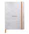 Rhodia Rhodiarama SoftCover Notebook 80 Lined Sheets 6 x 8 14 Silver Cover 117401C