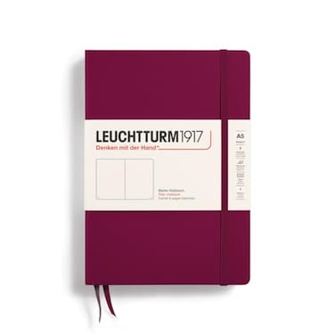 LEUCHTTURM1917 Notebook Hardcover Medium A5251 Numbered Pages for Writing and Journaling Port Red Plain
