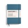 LEUCHTTURM1917 Notebook Hardcover Medium A5251 Numbered Pages for Writing and Journaling Stone Blue Squared