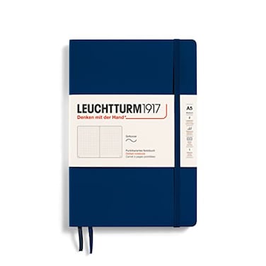 LEUCHTTURM1917 Notebook Softcover Medium A5123 Numbered Pages for Writing and Journaling Dotted Navy