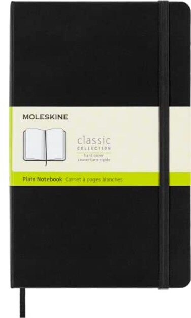 Moleskine Classic Notebook Large Plain Black Hard Cover 5 x 825