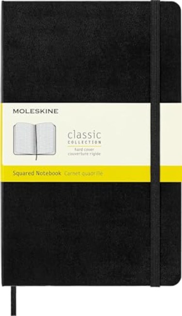 Moleskine Classic Notebook Large Squared Black Hard Cover 5 x 825