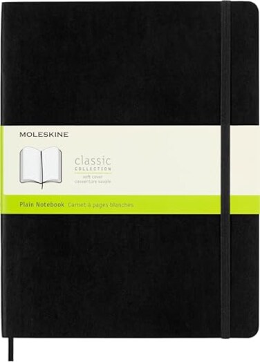 Moleskine Classic Notebook Soft Cover XL 75 x 95 PlainBlank Black 192 Pages